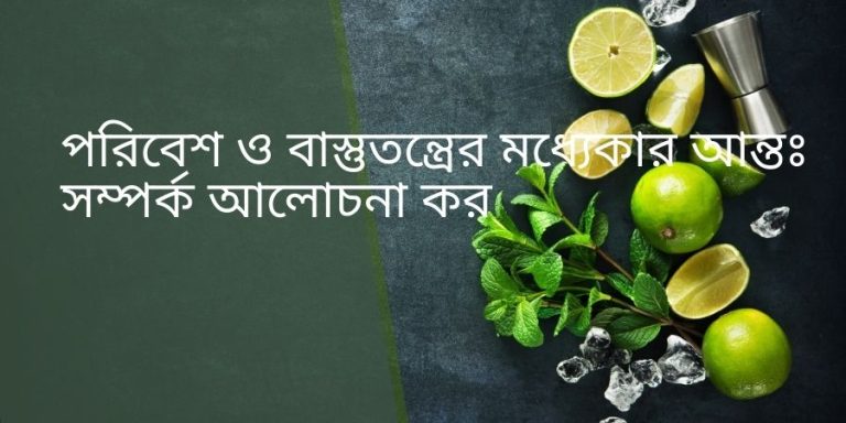 পরিবেশ ও বাস্তুতন্ত্রের মধ্যেকার আন্তঃসম্পর্ক আলোচনা কর